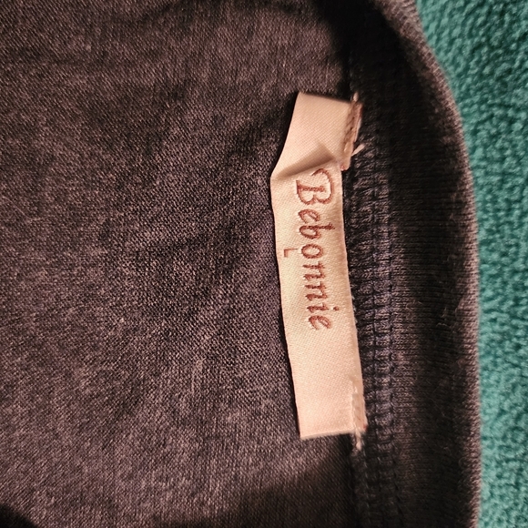 Bebonnie Diagonal Colorblock Green Gray Sweater Women's Large Pocket Casual EUC - Picture 5 of 7